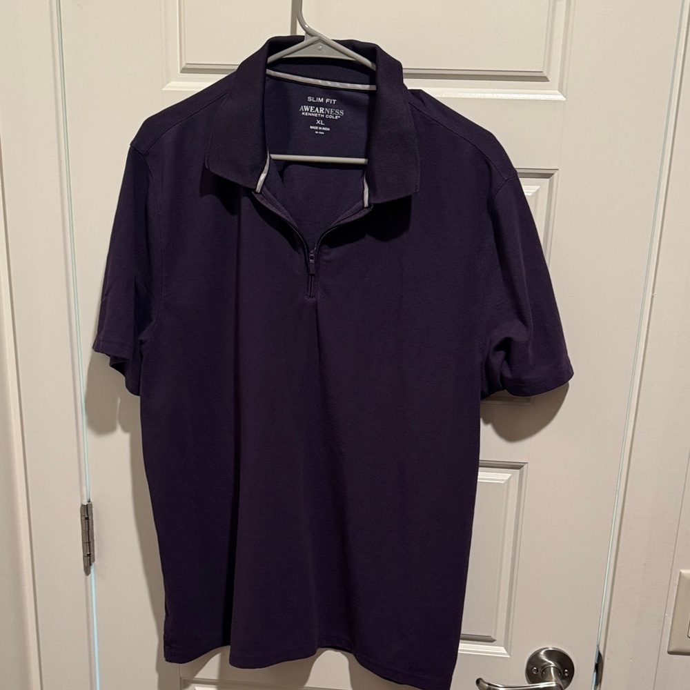 Kenneth Cole Men's Dark Purple Polo Shirt
